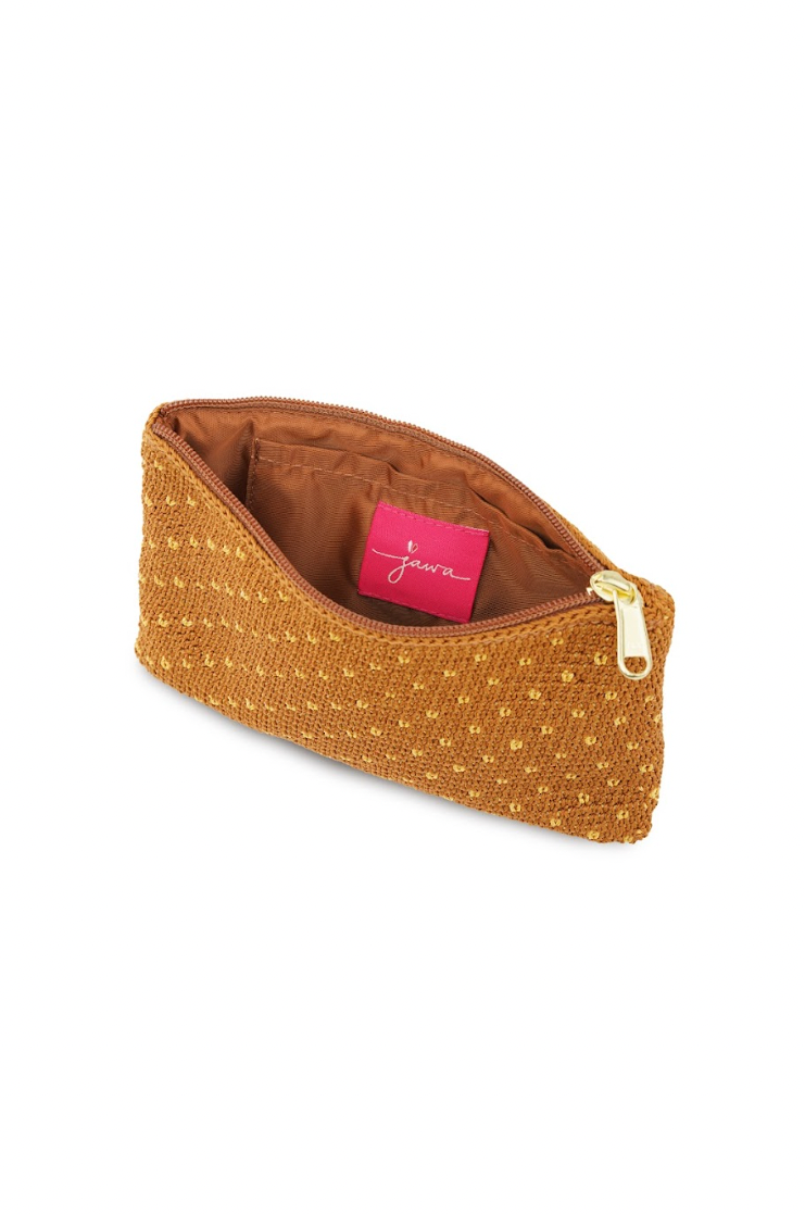 AYUNG cosmetic case - Pecan brown/Saffron