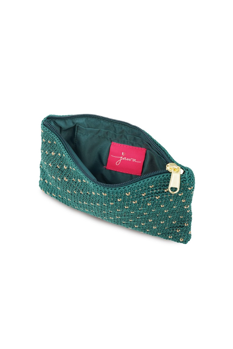 AYUNG cosmetic case - Antique green/Camel