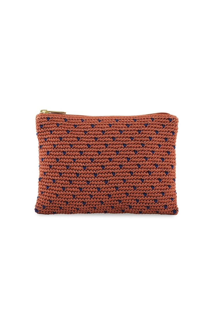 AYUNG cosmetic case - Terracotta/Indigo