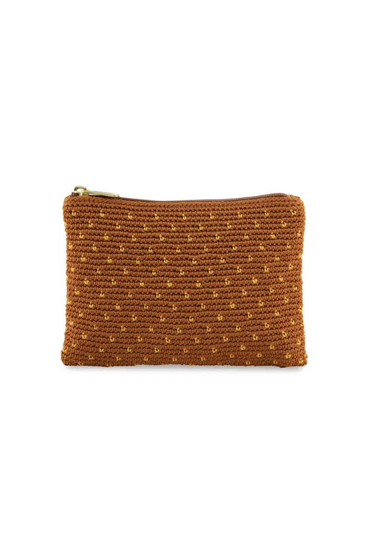 AYUNG cosmetic case - Pecan brown/Saffron