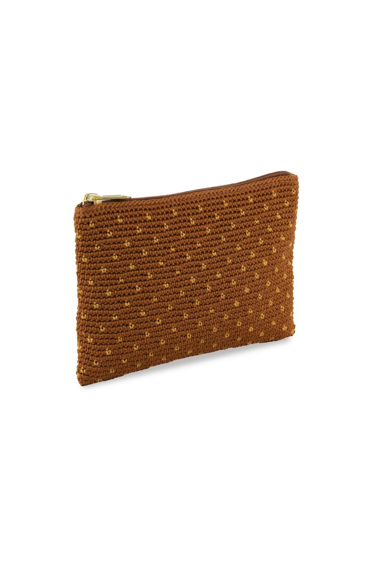 AYUNG cosmetic case - Pecan brown/Saffron